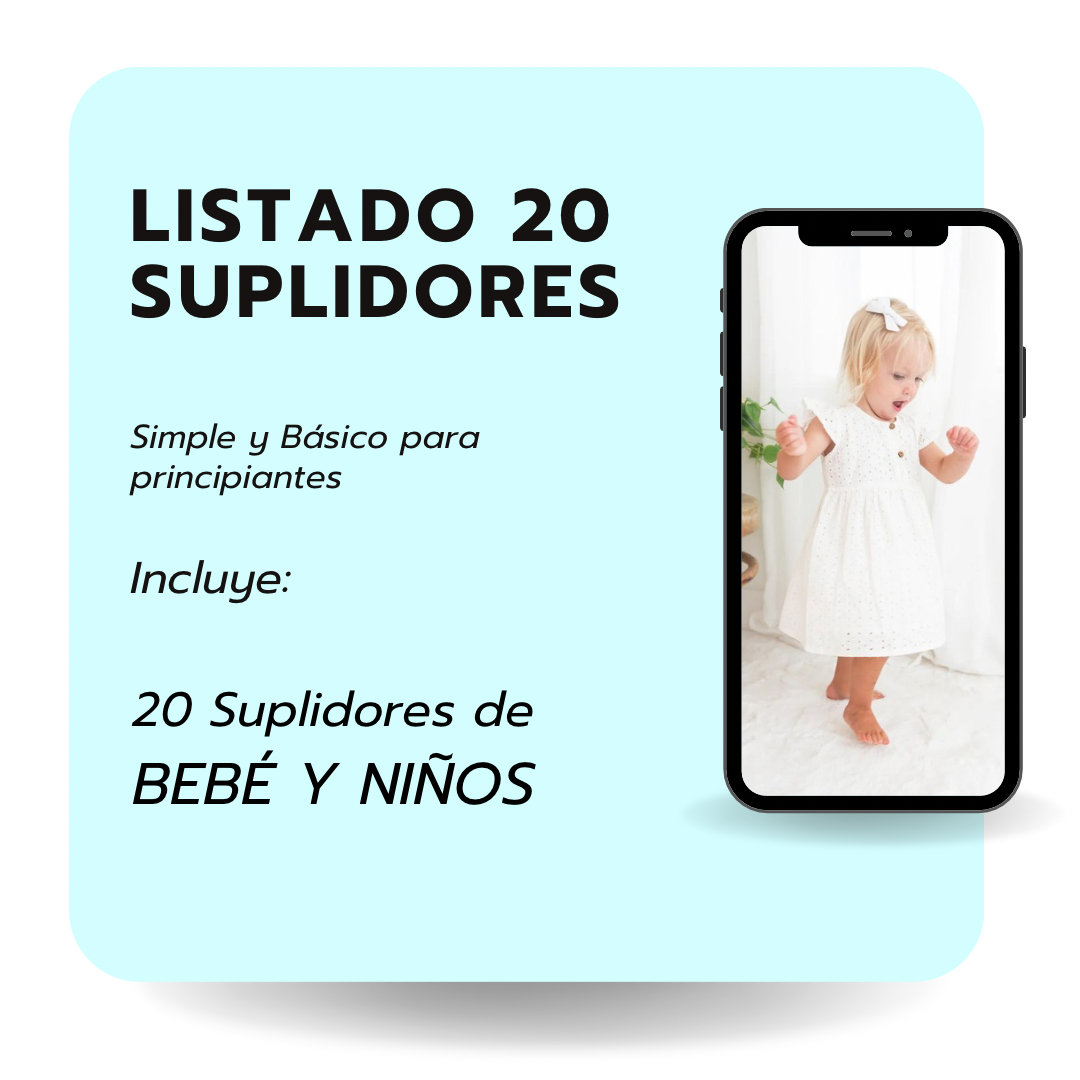 Listado 20 Suplidores Bebés y Niños